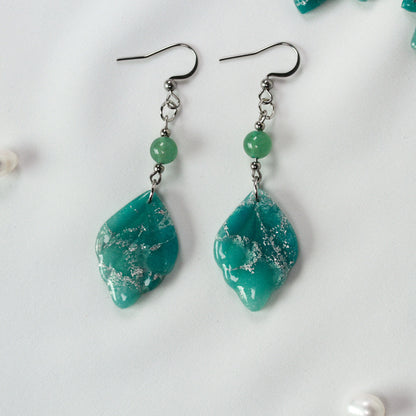 Sage Silver Marble – Ohrringe