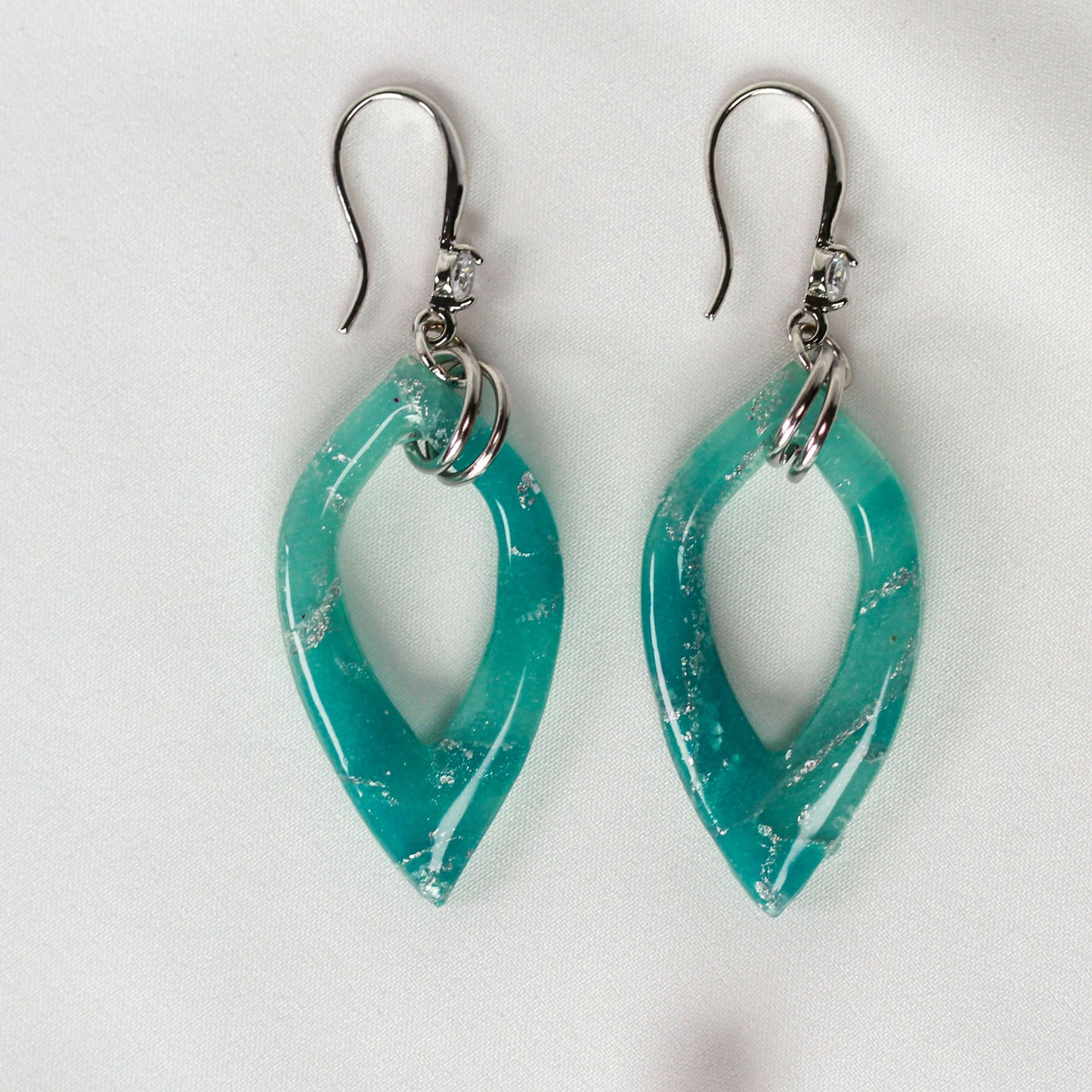 Sage Silver Marble – Ohrringe