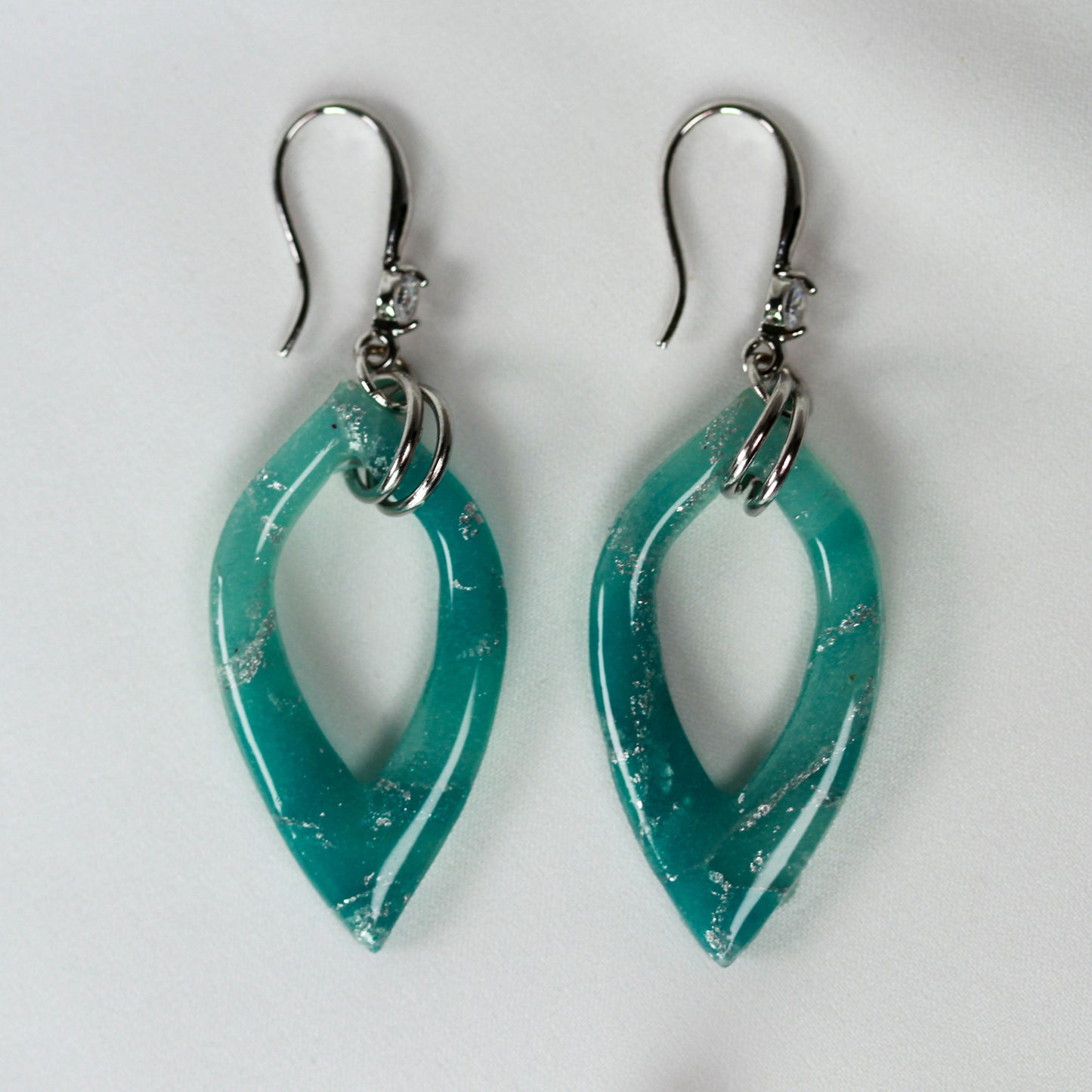 Sage Silver Marble – Ohrringe