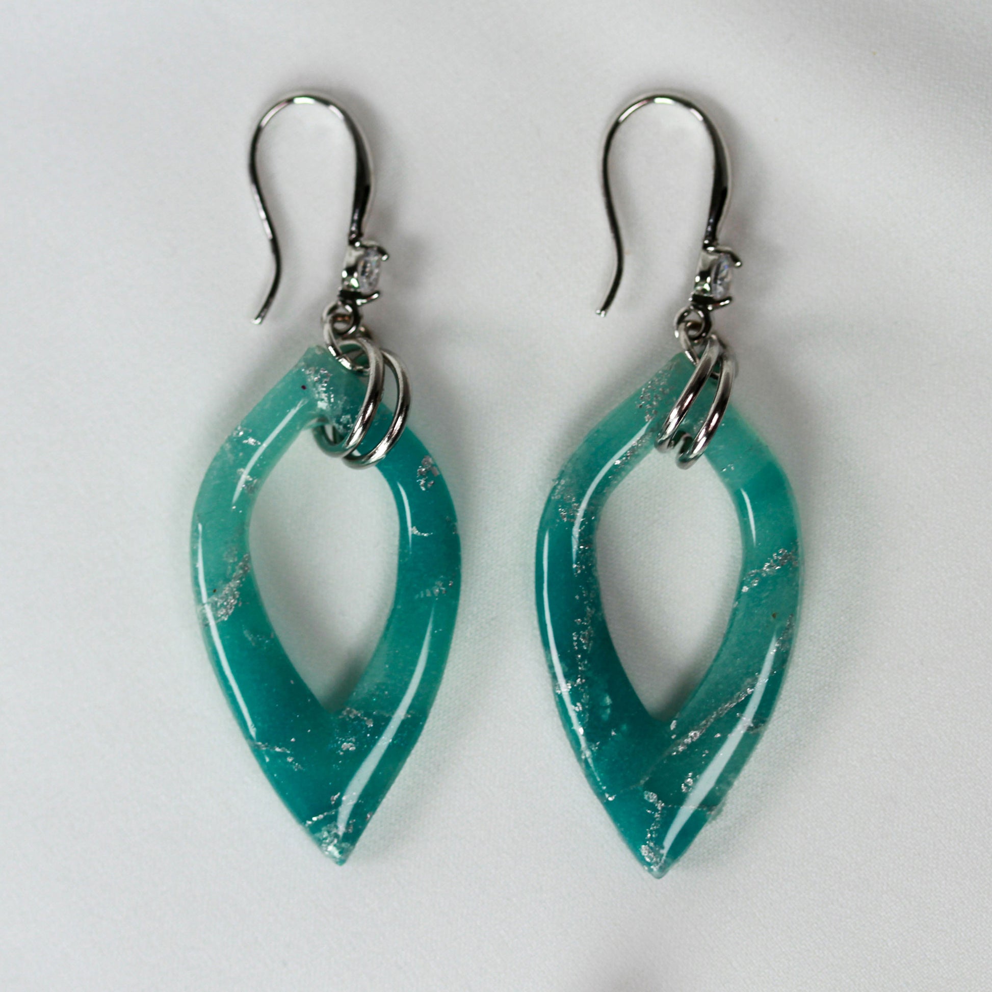 Sage Silver Marble – Ohrringe