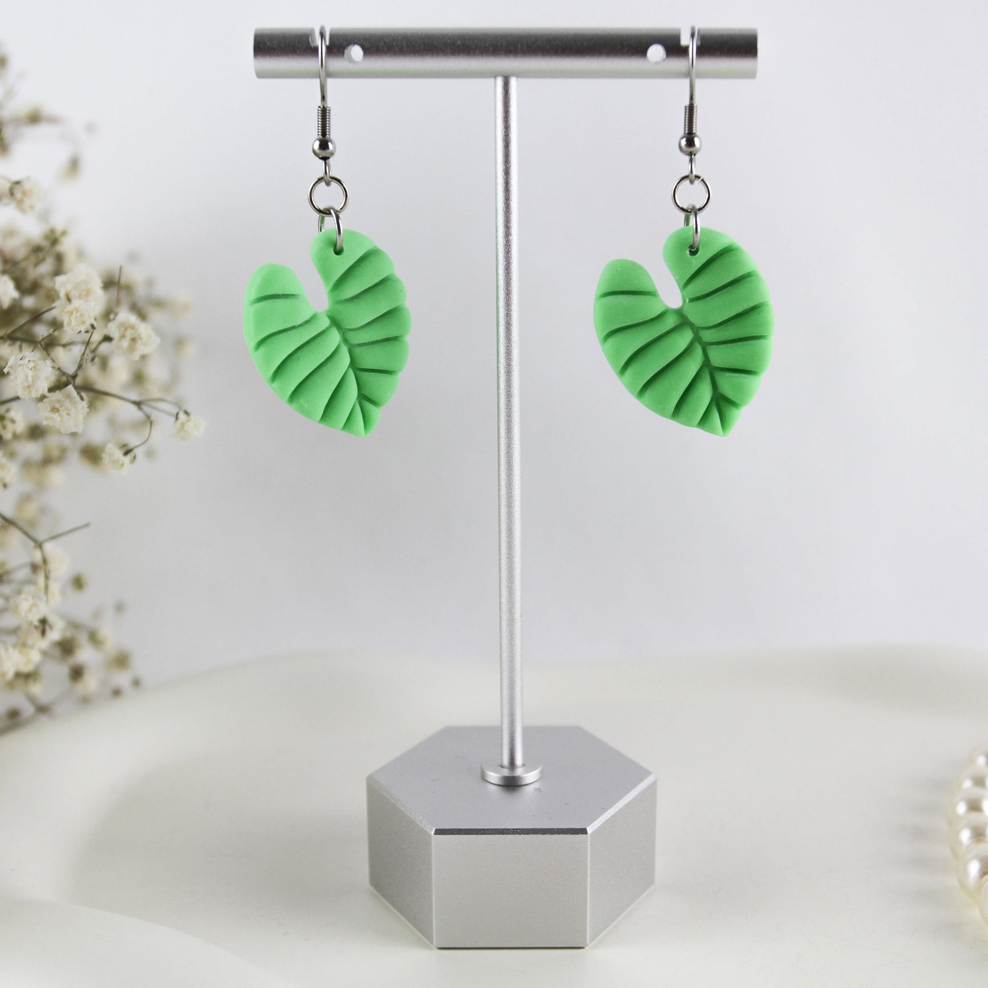Neon Monstera – Ohrringe