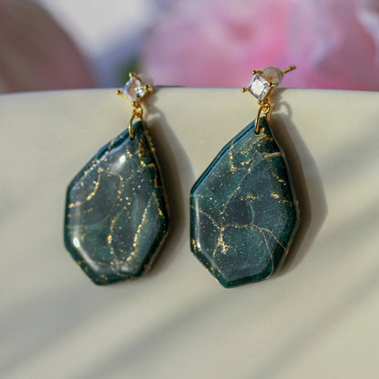 Verdora Green Gold – Elegante Ohrringe in Grün & Gold