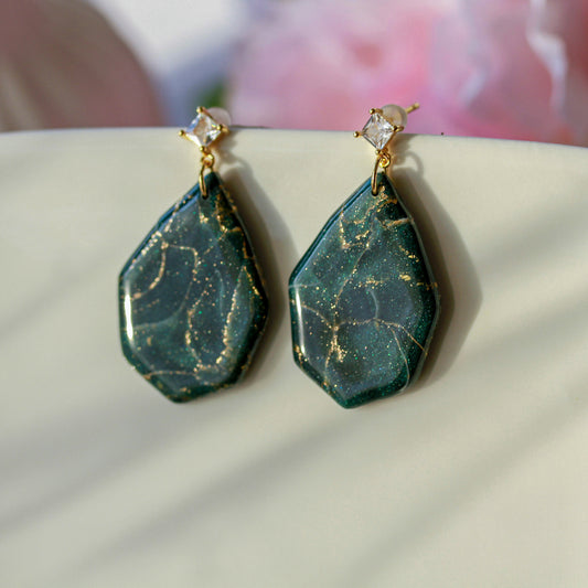 Verdora Green Gold – Elegante Ohrringe in Grün & Gold