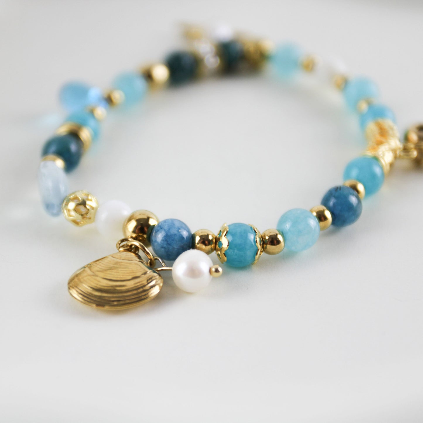 Azure Tides – Armband mit Aquamarin, Apatit & Afrikanischem Türkis