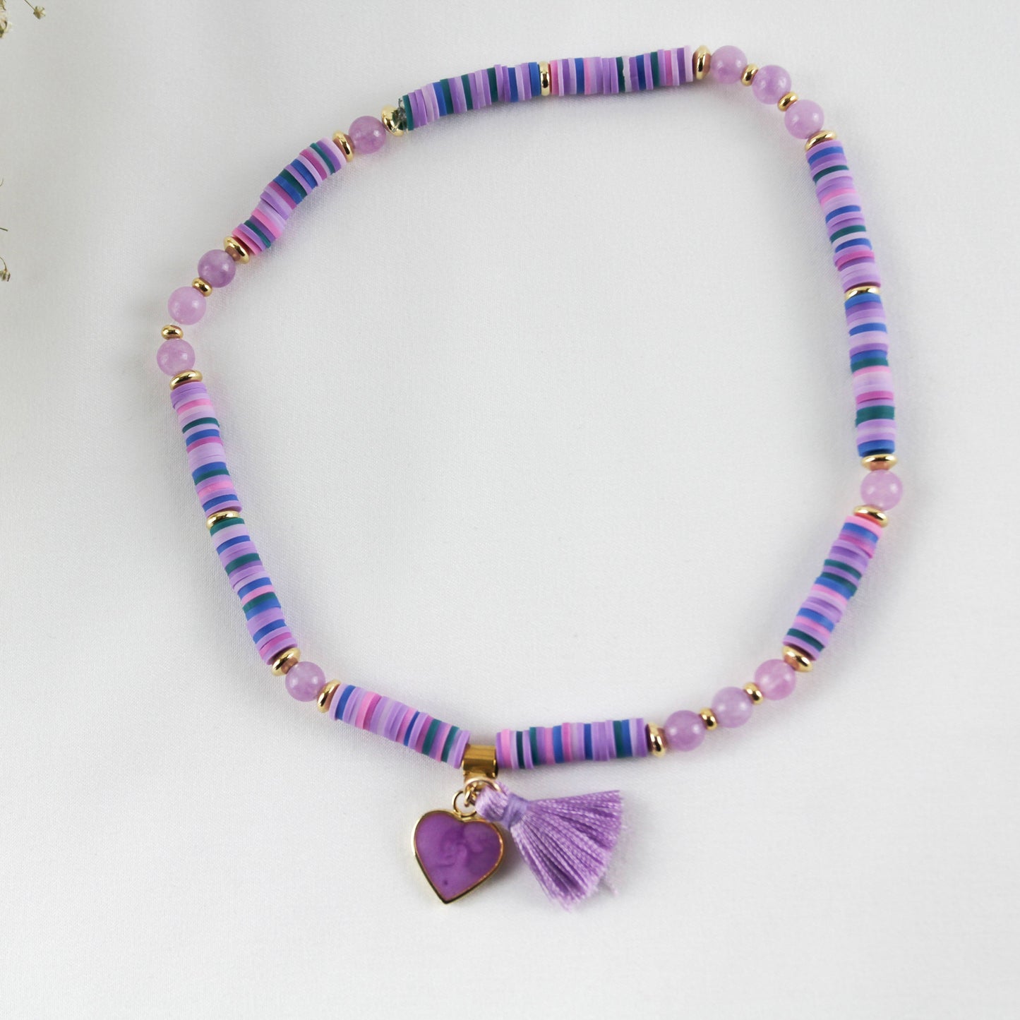 Purple Galaxy – Lila Katsuki-Wickelarmband mit Natursteinperlen