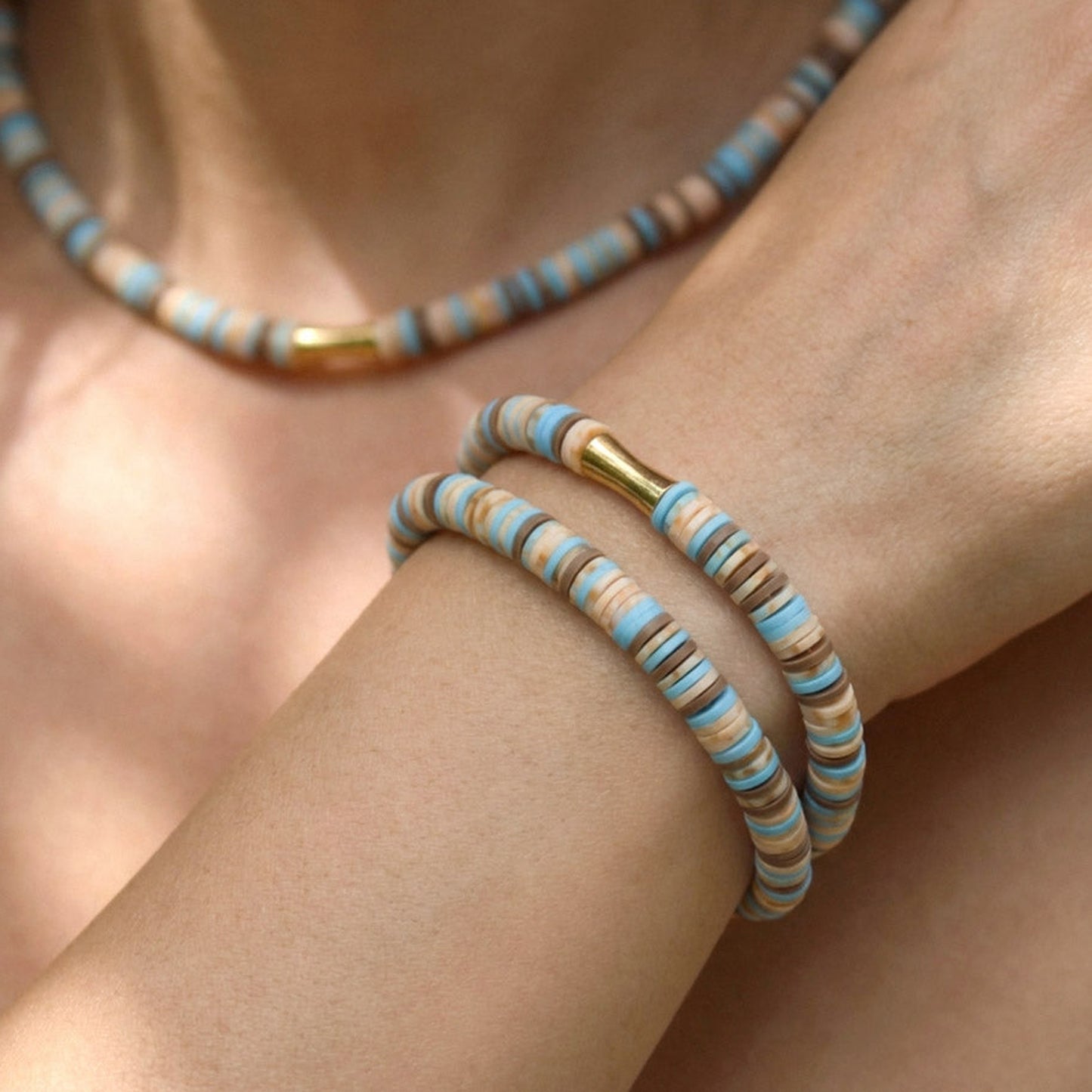 Turquoise Sands – Katsuki-Schmuckset in Türkis mit Design-Spacer