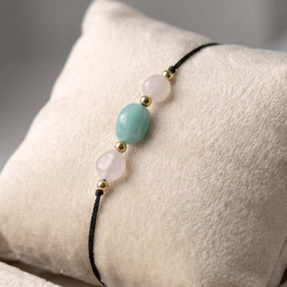 Blush Garden – Armband mit Amazonit & Rosenquarz
