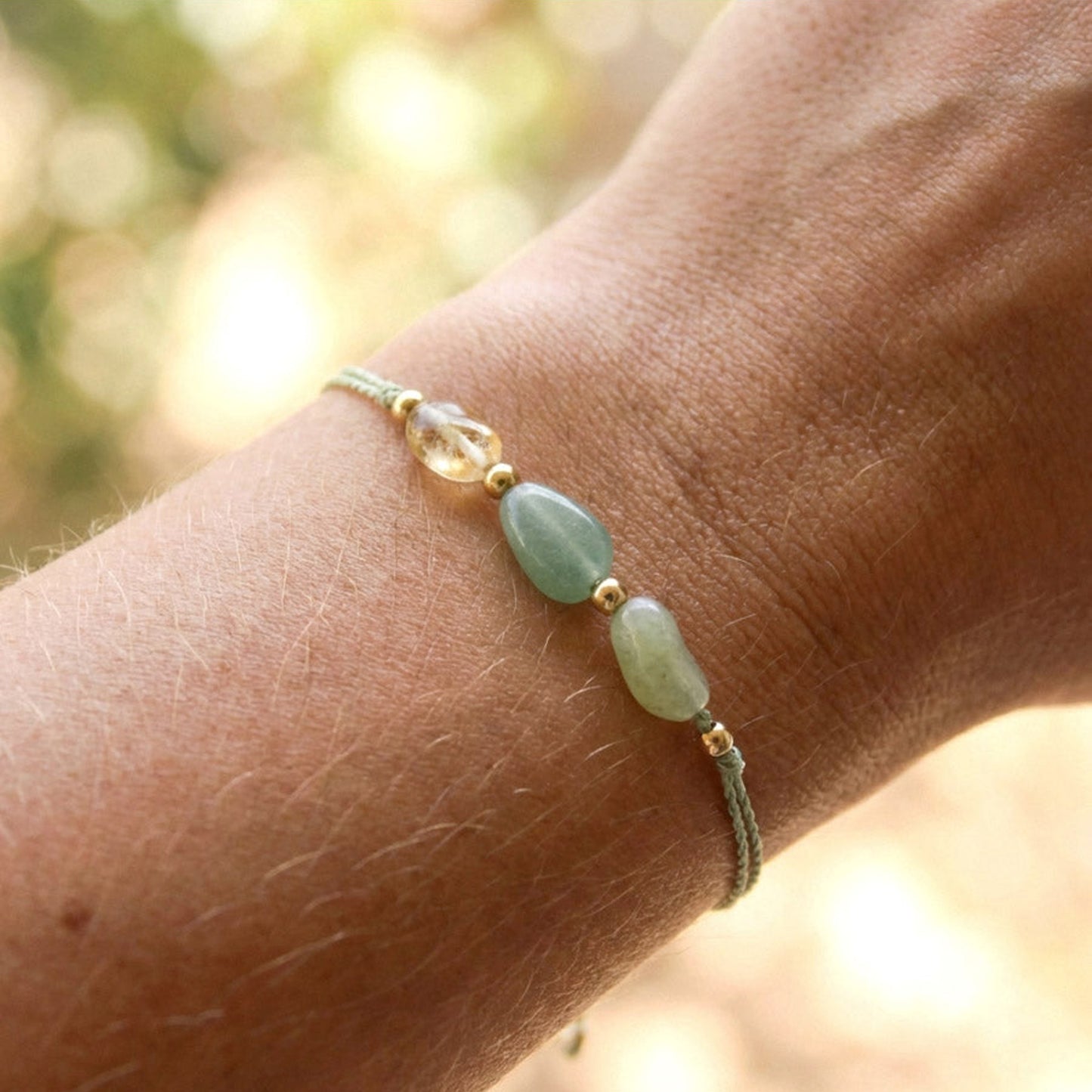 Golden Sage – Armband mit Serpentin, Aventurin & Citrin