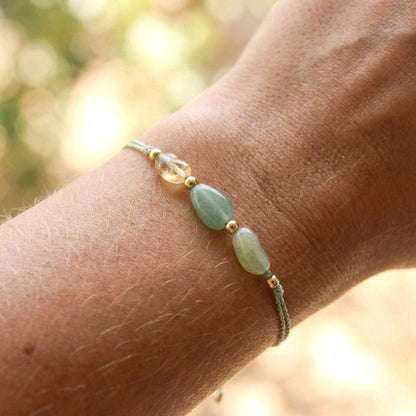 Golden Sage – Armband mit Serpentin, Aventurin & Citrin