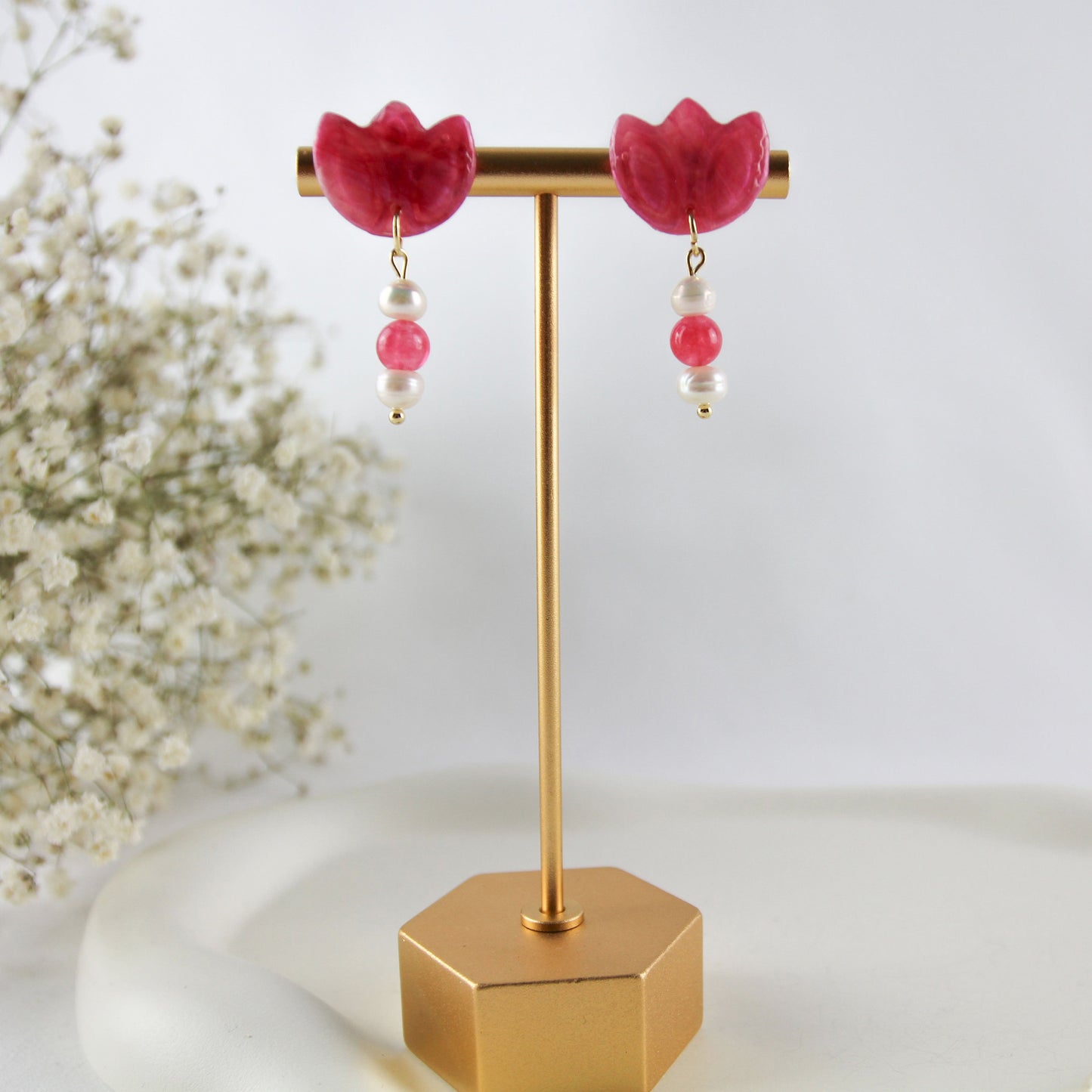Rose Mineral Pearl - Ohrringe