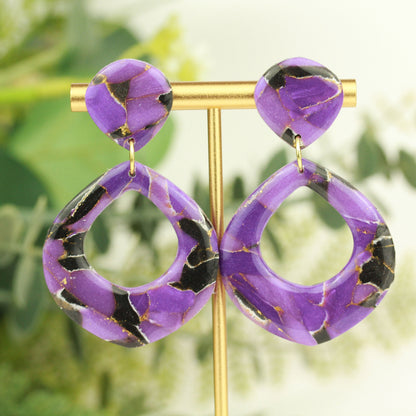 Lilac Noir Marble - Ohrringe