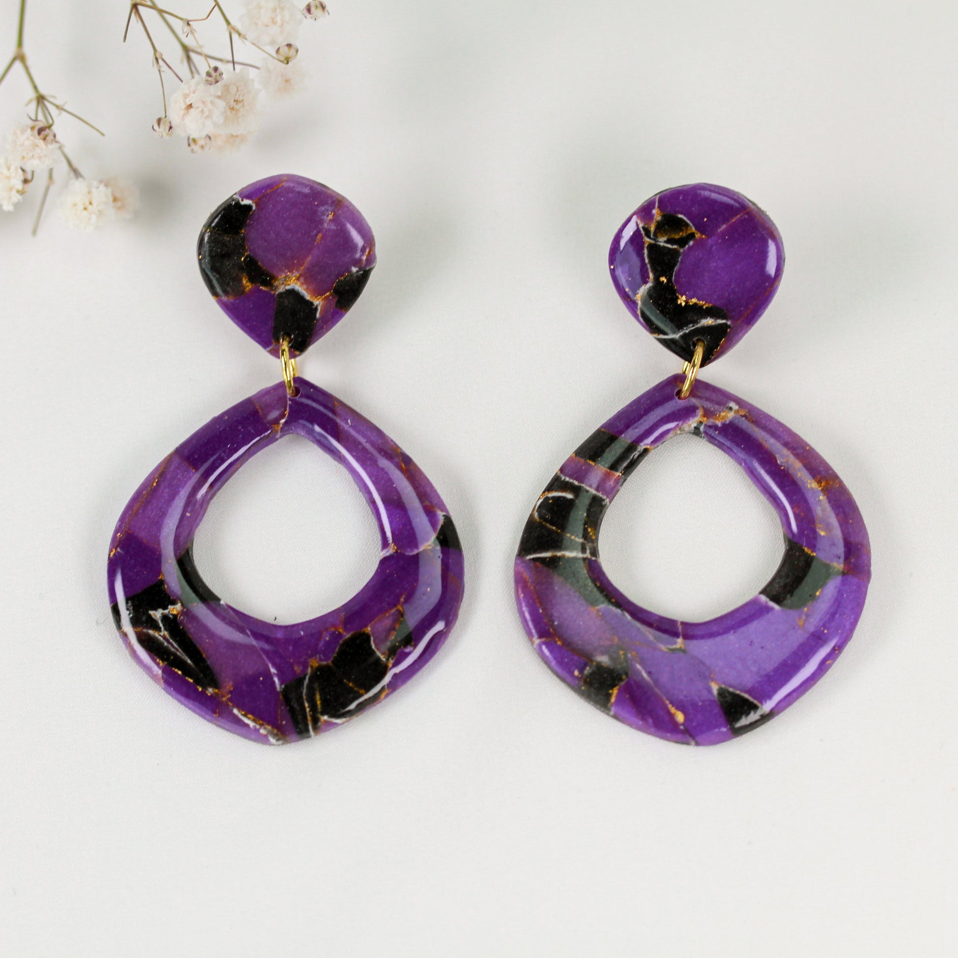 Lilac Noir Marble - Ohrringe