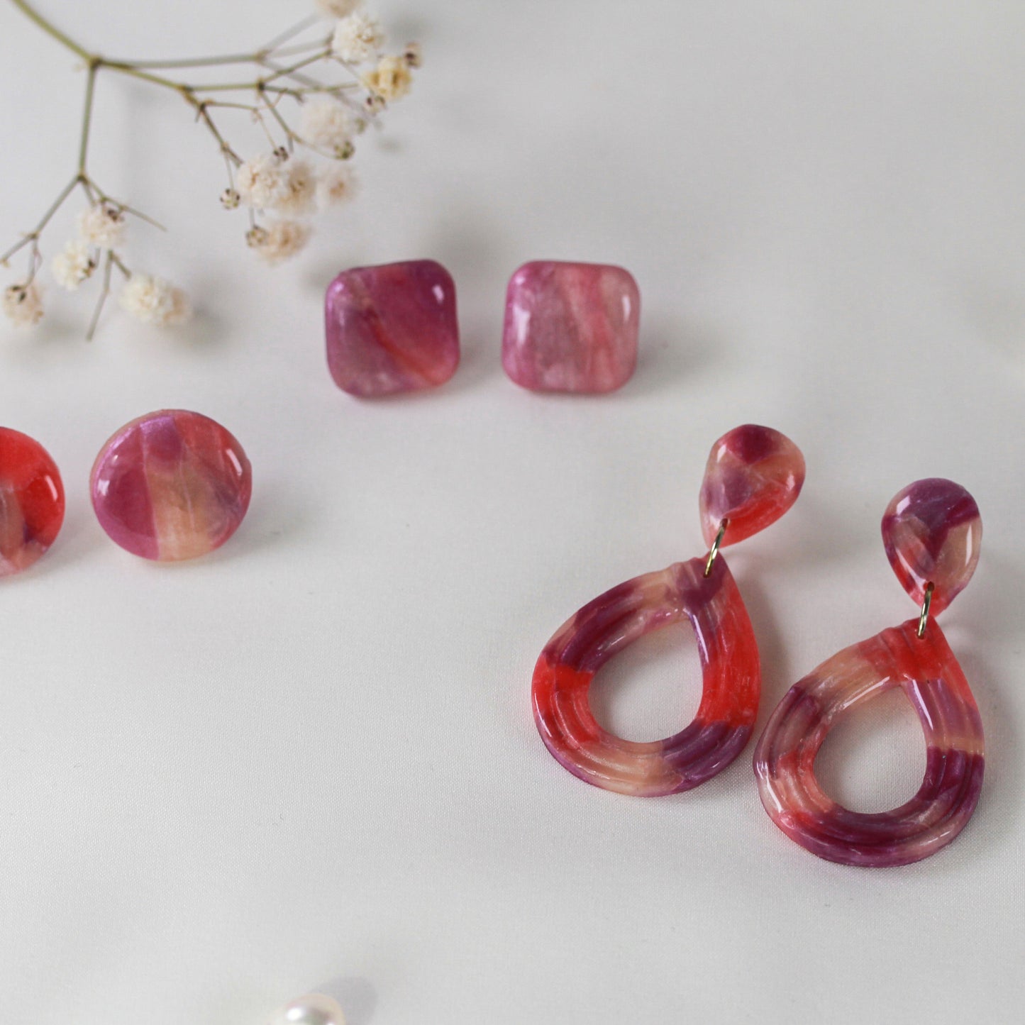 Lilac Rose Marble – Ohrringe