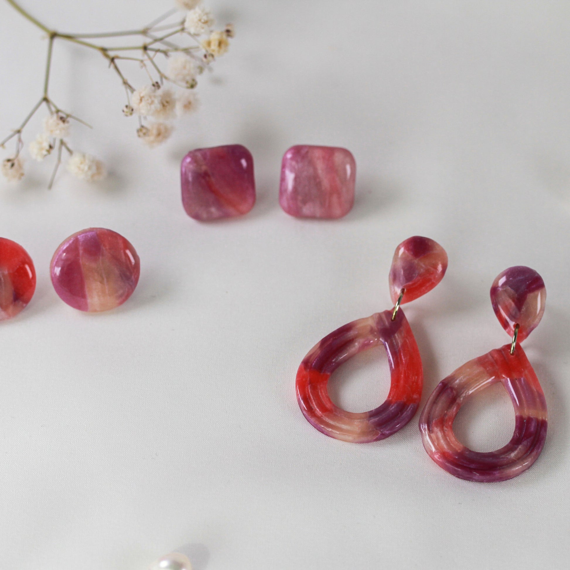 Lilac Rose Marble – Ohrringe