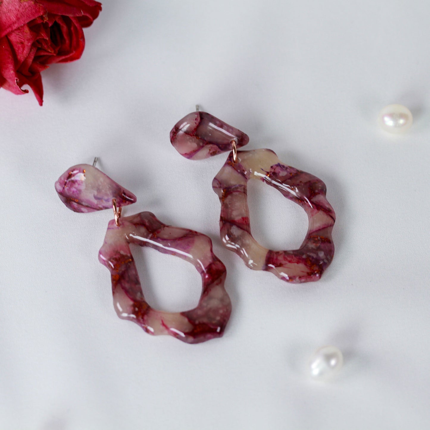 Rosegold Marble - Ohrringe
