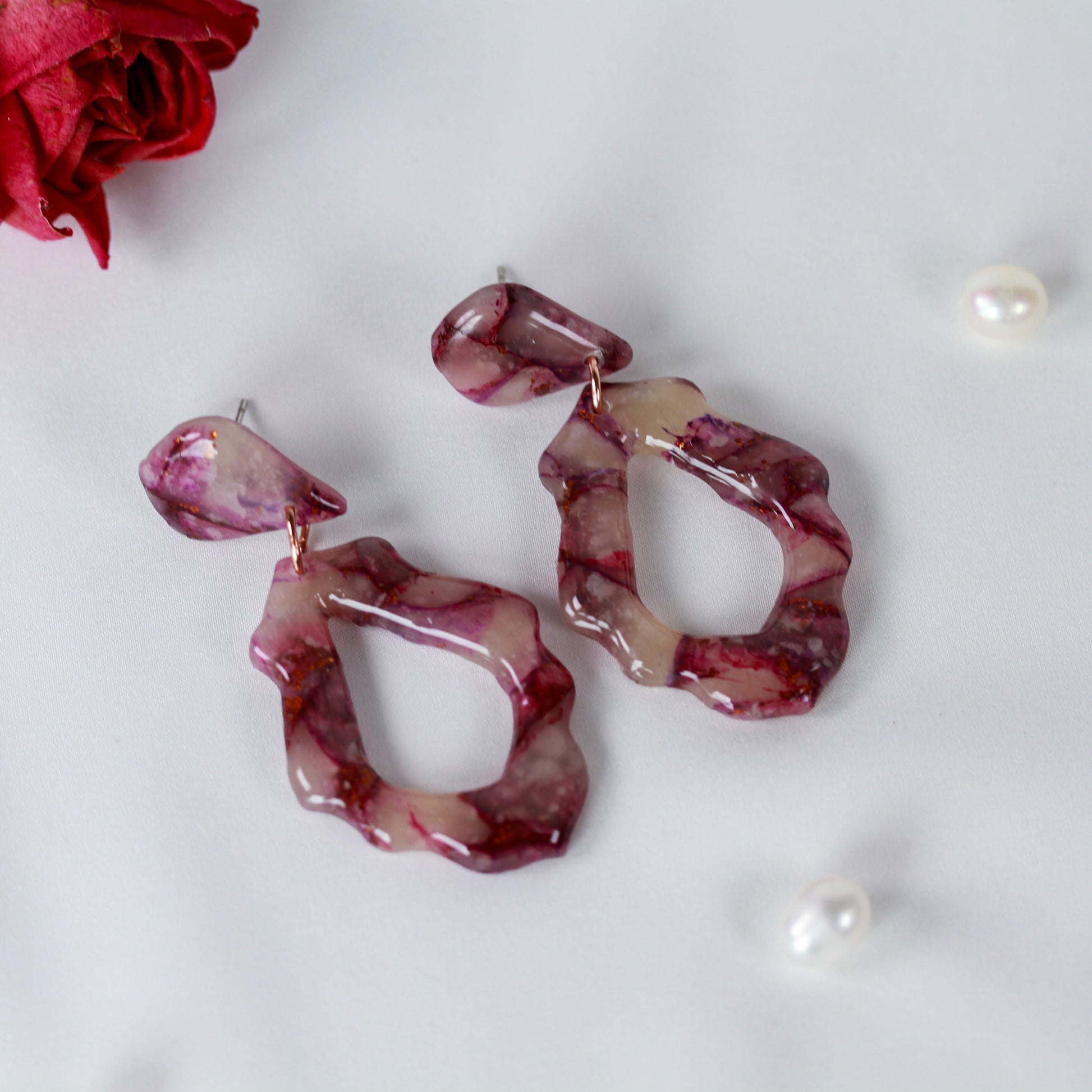 Rosegold Marble - Ohrringe