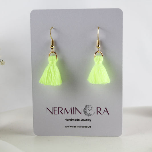 Neon Yellow Tassels - Ohrringe