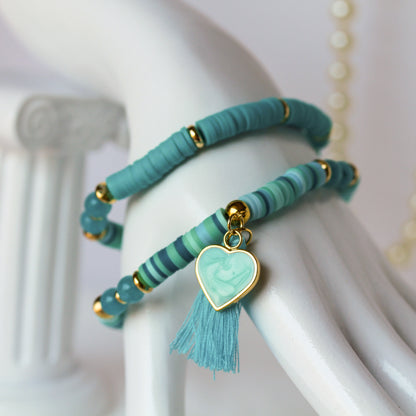 Aqua Aura – Mehrlagiges Katsuki-Wickelarmband mit Natursteinperlen
