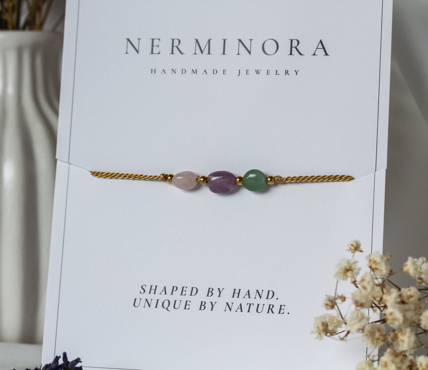 Garden Alchemy – Armband mit Aventurin, Amethyst & Rosenquarz