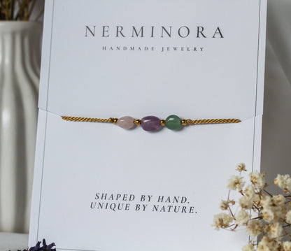 Garden Alchemy – Armband mit Aventurin, Amethyst & Rosenquarz