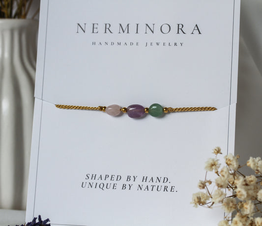 Garden Alchemy – Armband mit Aventurin, Amethyst & Rosenquarz