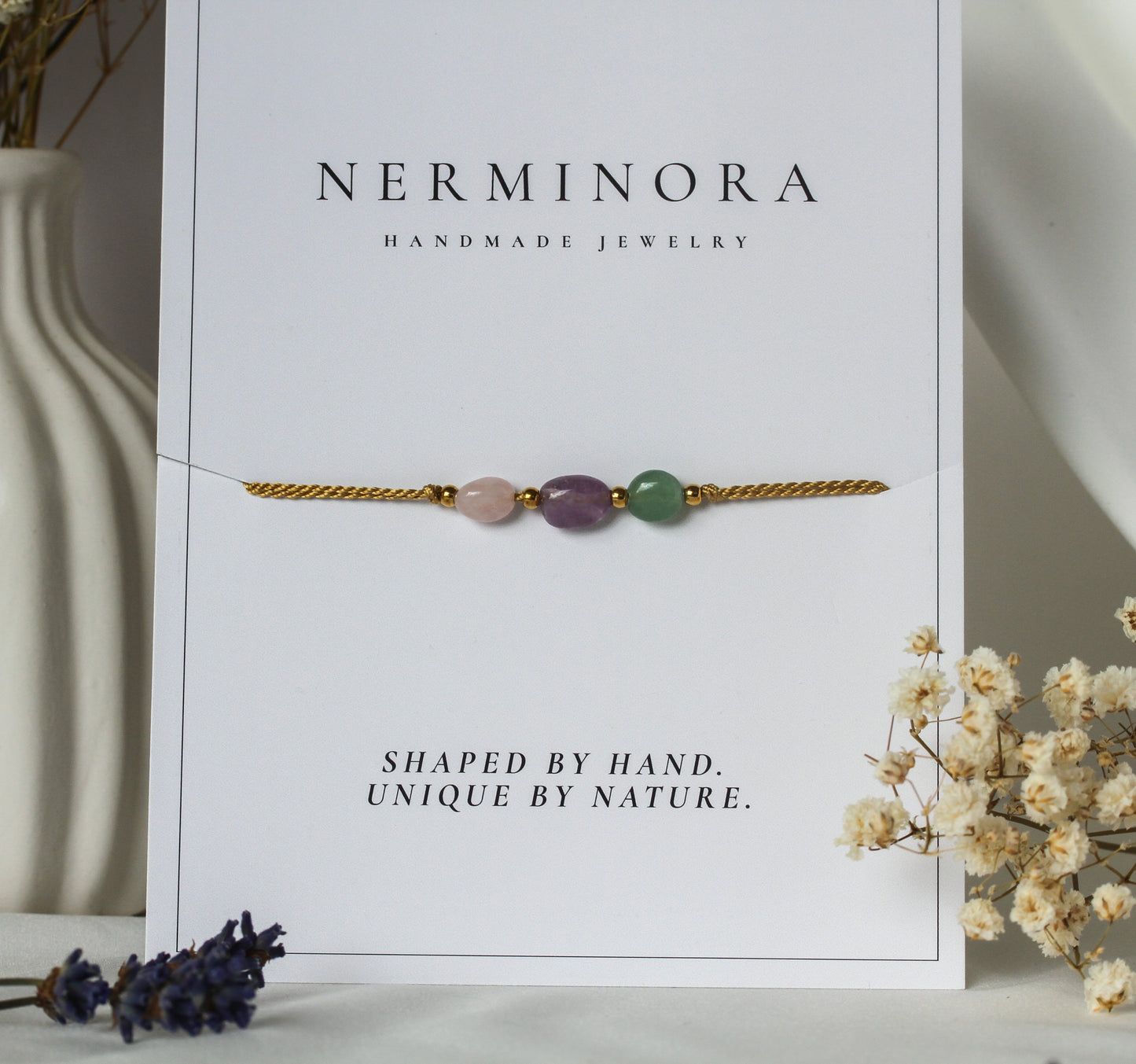 Garden Alchemy – Armband mit Aventurin, Amethyst & Rosenquarz