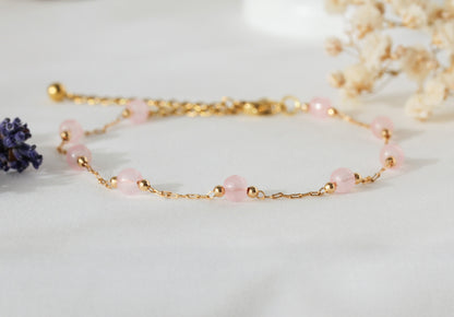 Rose Blush – Armband mit rosafarbenen Schmuckperlen