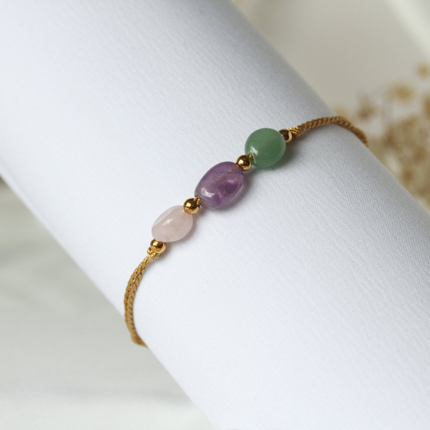 Garden Alchemy – Armband mit Aventurin, Amethyst & Rosenquarz