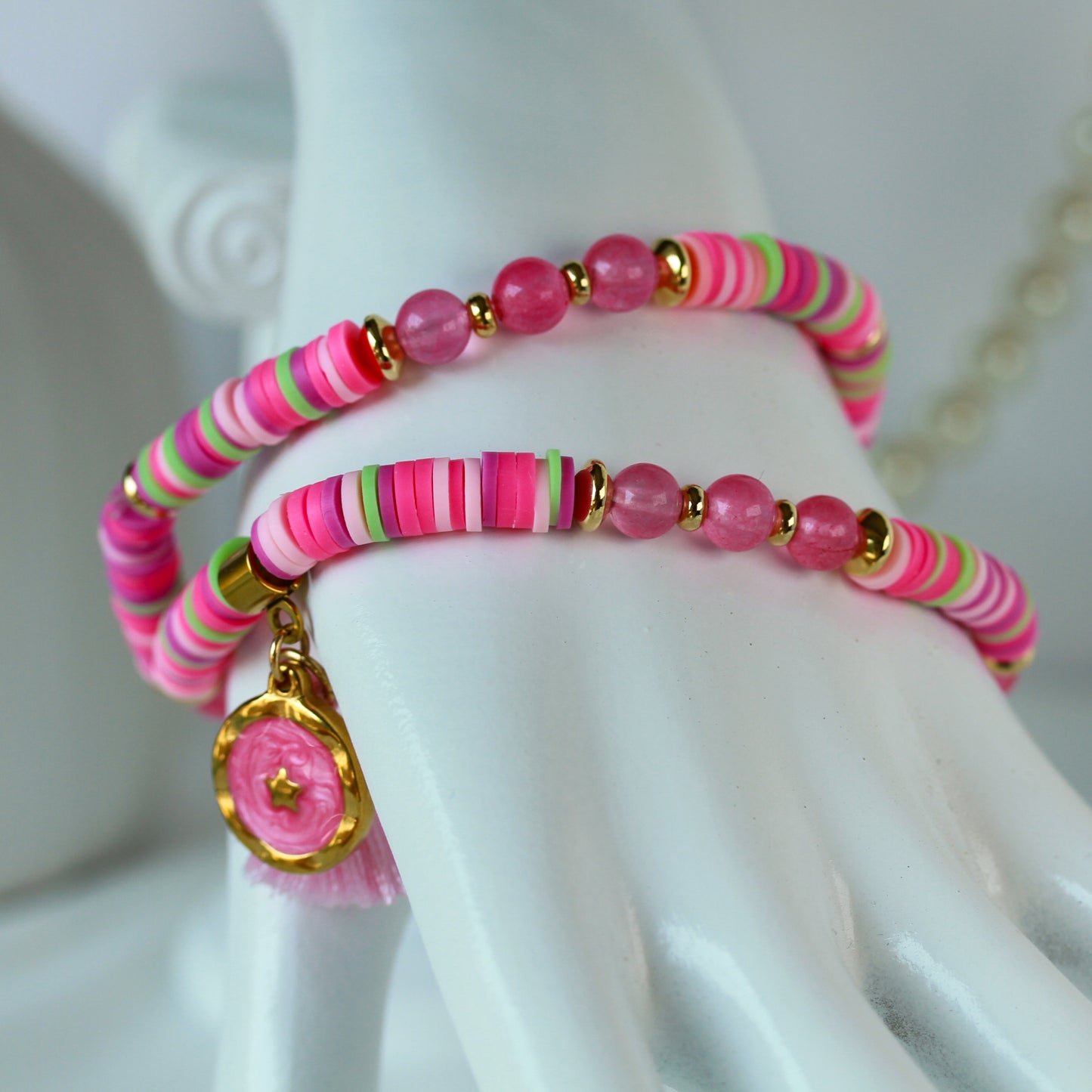 Starry Glow – Mehrlagiges Katsuki-Wickelarmband mit Sternen-Anhänger