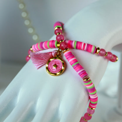 Starry Glow – Mehrlagiges Katsuki-Wickelarmband mit Sternen-Anhänger