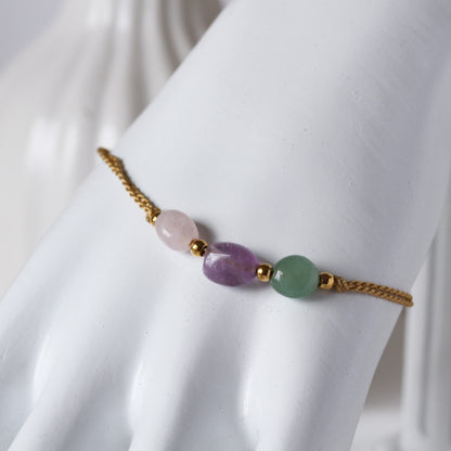 Garden Alchemy – Armband mit Aventurin, Amethyst & Rosenquarz