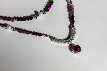 Amethyst Crystal Layering – Schmuckset