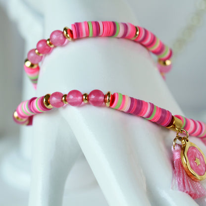 Starry Glow – Mehrlagiges Katsuki-Wickelarmband mit Sternen-Anhänger