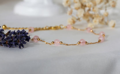 Rose Blush – Armband mit rosafarbenen Schmuckperlen