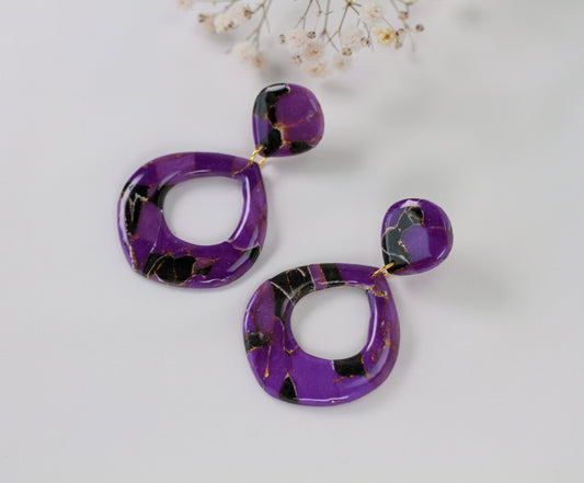 Lilac Noir Marble - Ohrringe