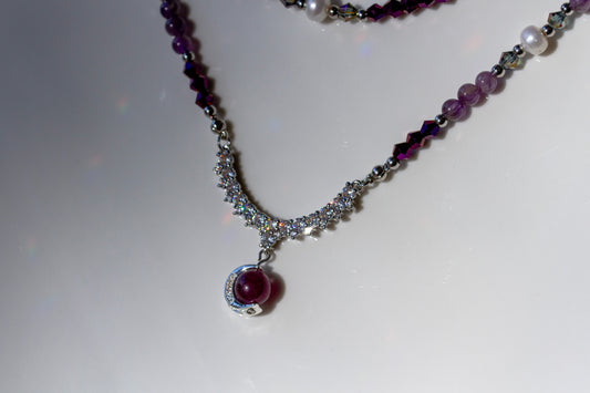 Amethyst Crystal Layering – Schmuckset