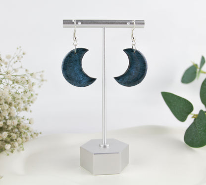 Mondschimmer Ohrringe – Polymer Clay Mond-Ohrringe mit Schimmereffekt