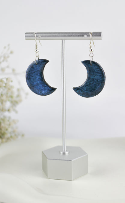 Mondschimmer Ohrringe – Polymer Clay Mond-Ohrringe mit Schimmereffekt