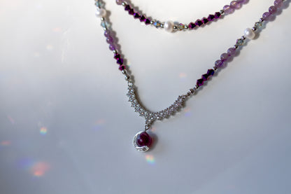 Amethyst Crystal Layering – Schmuckset
