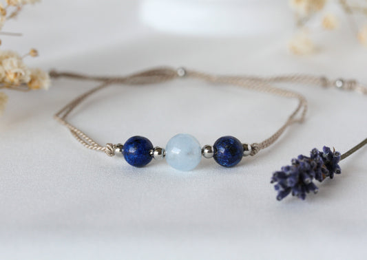 Skystone Line – Armband mit Lapislazuli & Aquamarin