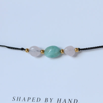 Blush Garden – Armband mit Amazonit & Rosenquarz