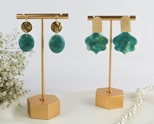 Türkis Goldene Ohrringe Kollektion