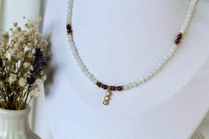 Scarlet Moon – Schmuckset mit Rubin, Mondstein und Zirkonia-Anhänger