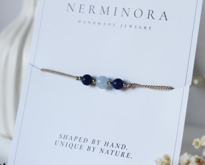 Skystone Line – Armband mit Lapislazuli & Aquamarin