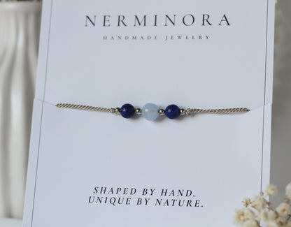 Skystone Line – Armband mit Lapislazuli & Aquamarin