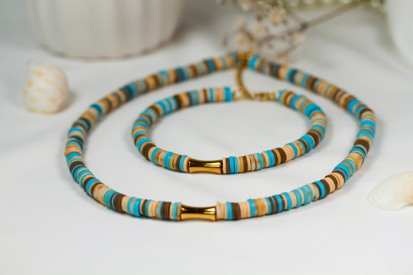 Turquoise Sands – Katsuki-Schmuckset in Türkis mit Design-Spacer
