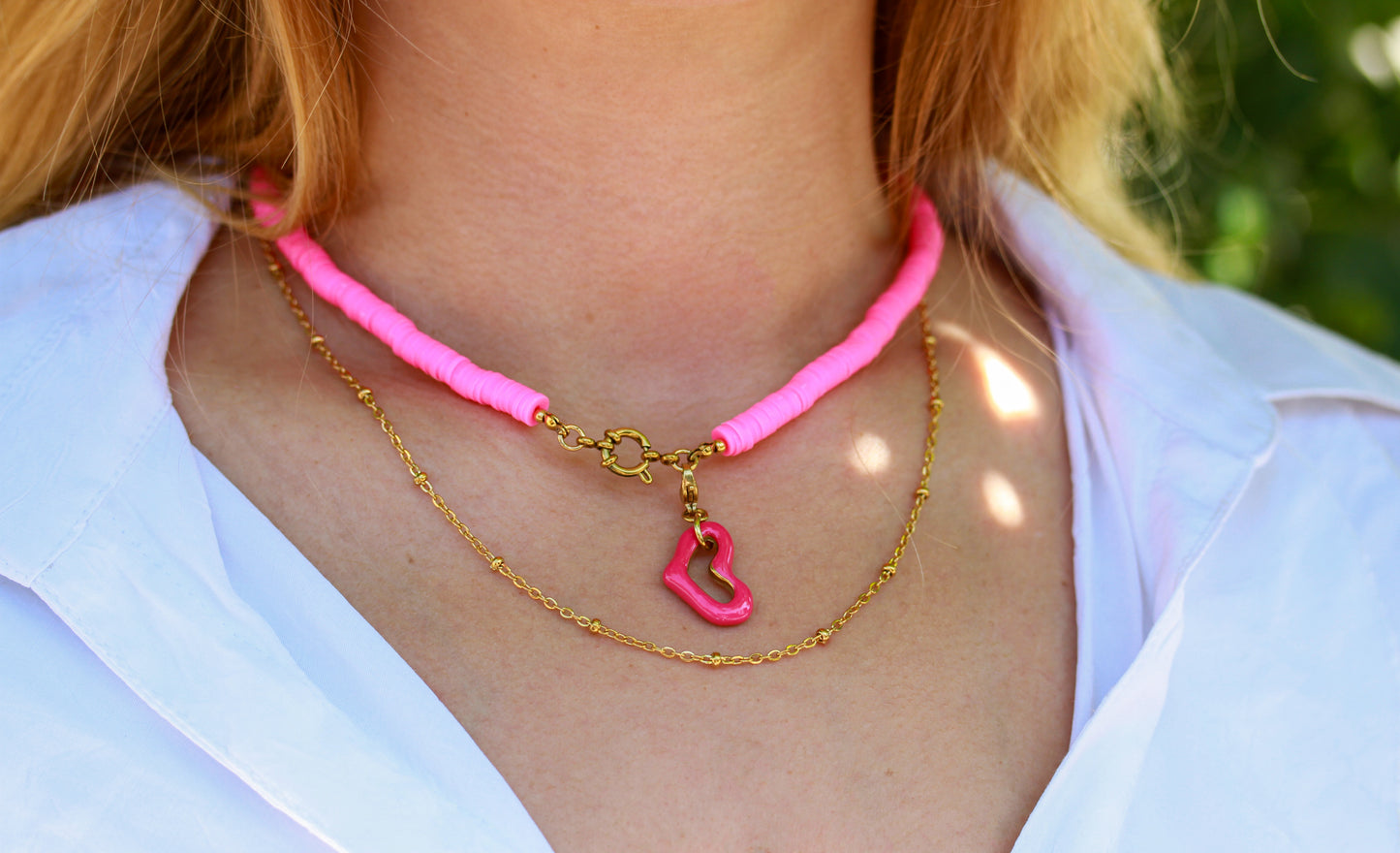 Hot Pink Heart - Halskette