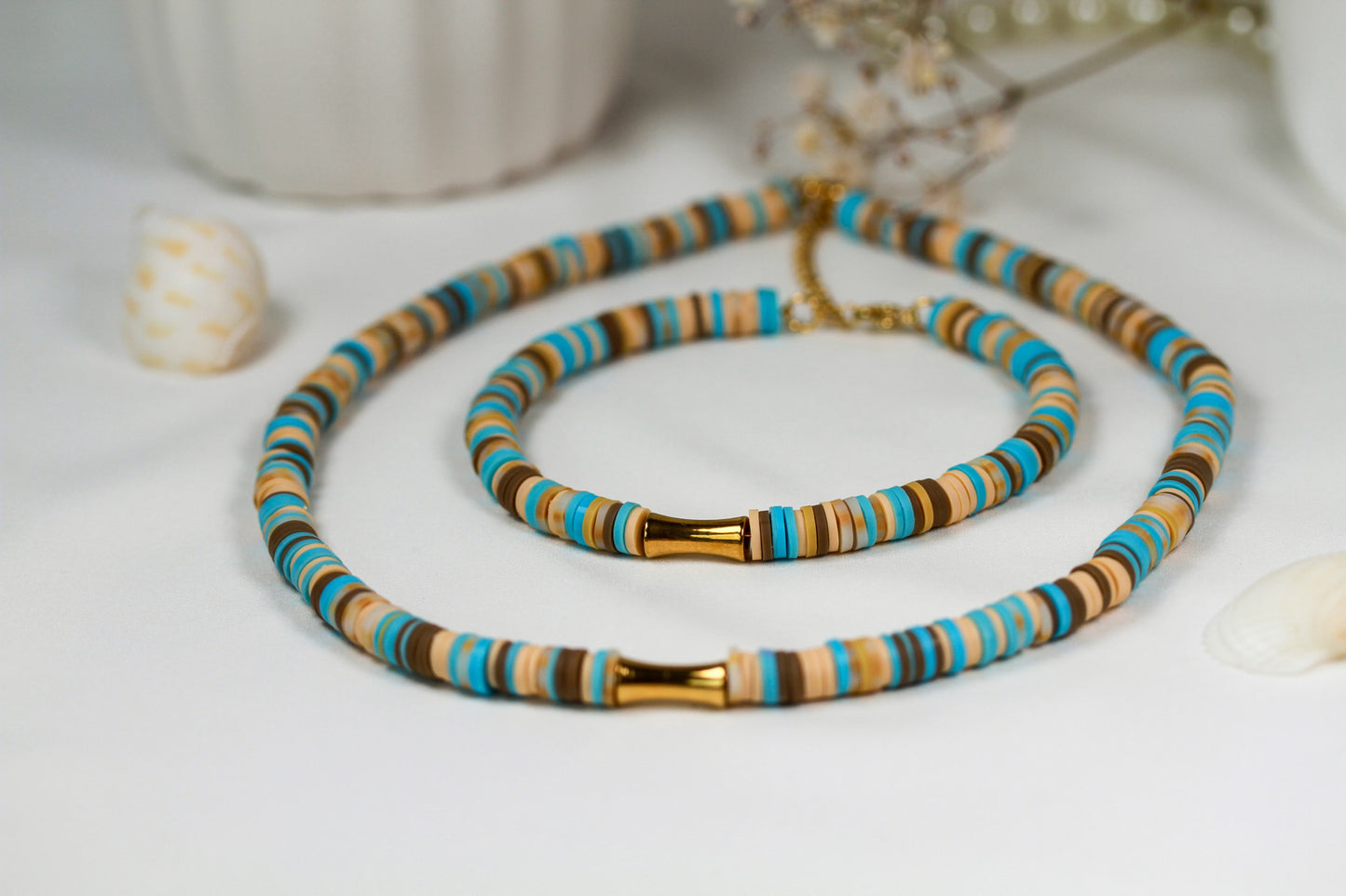 Turquoise Sands – Katsuki-Schmuckset in Türkis mit Design-Spacer