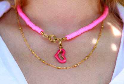 Hot Pink Heart - Halskette