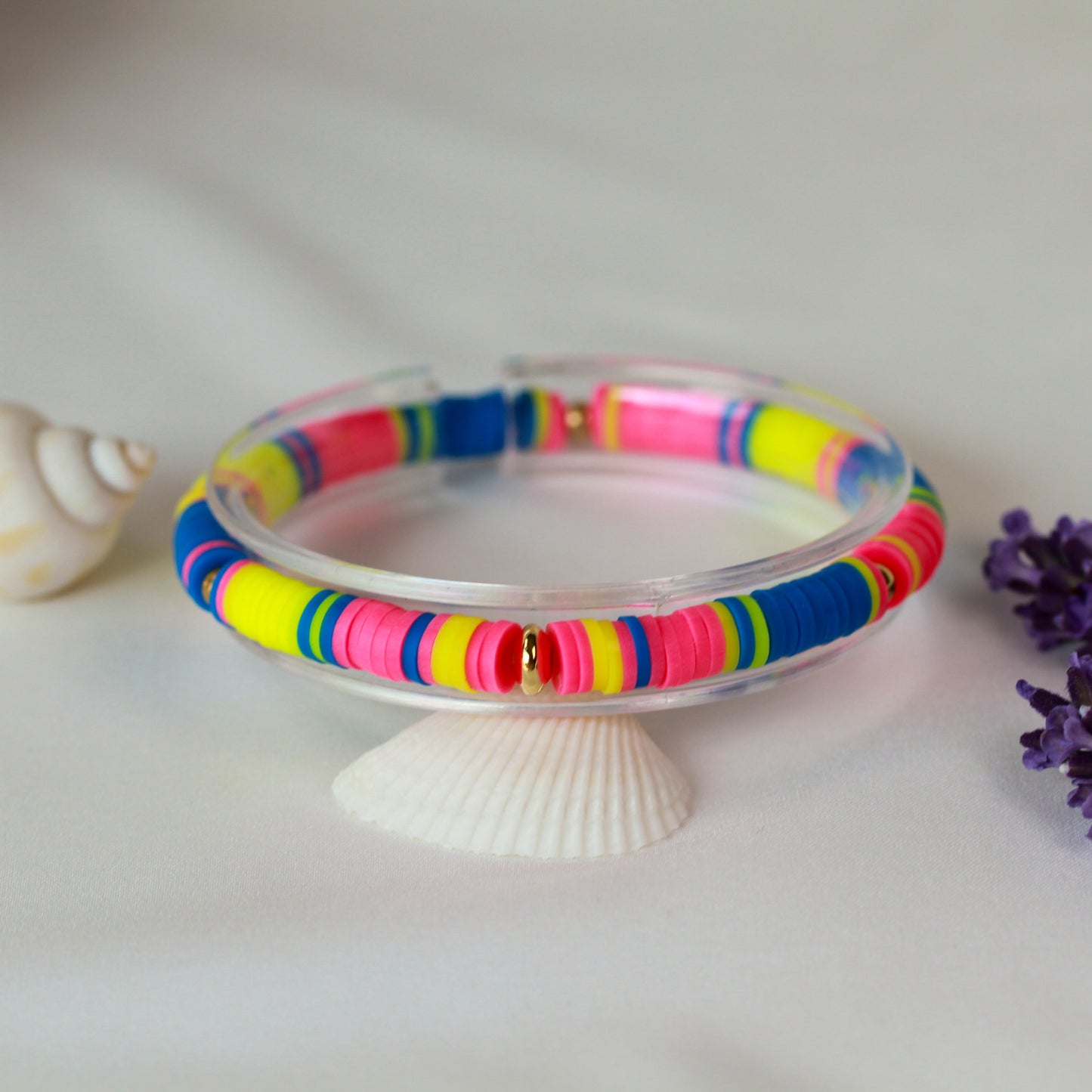 Confetti Pop – Buntes Katsuki-Armband mit Akzentperle